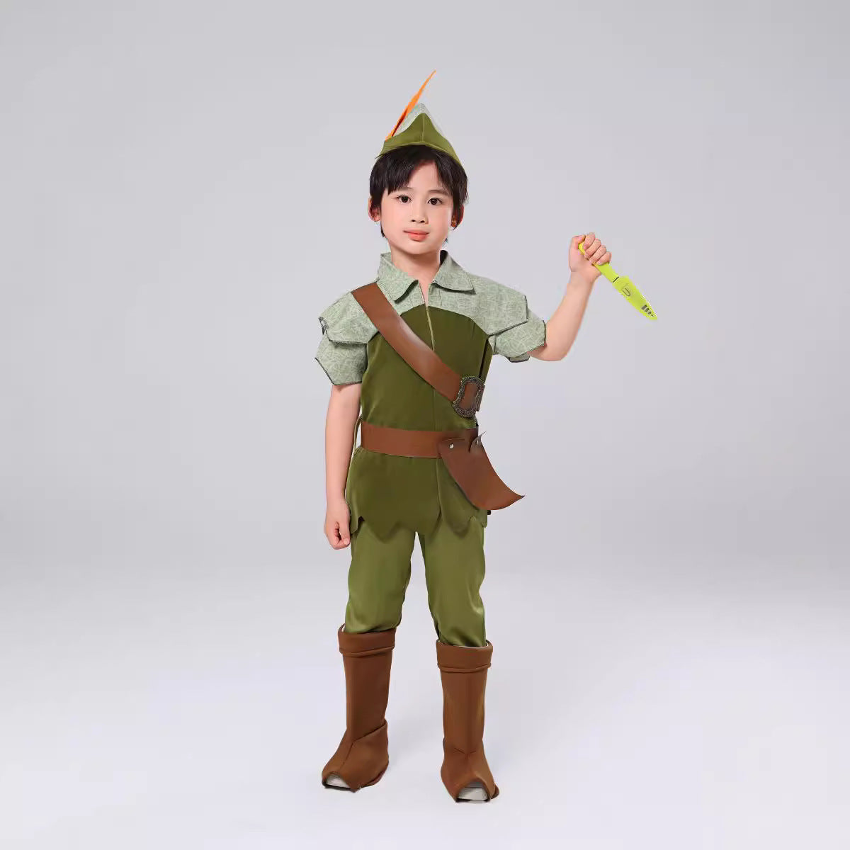 Halloween Peter Pan Cosplay Green Sprite Costume Children's Stage Performance Clothing