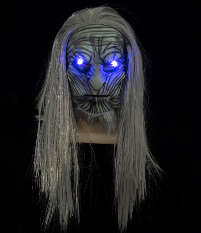 Game of Thrones Night King White Walker LED Light-Up Cosplay Mask – Halloween Costume Prop