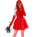 Adult Halloween Vampire Ghost Bride Wedding Dress – Red COS Bridal Costume
