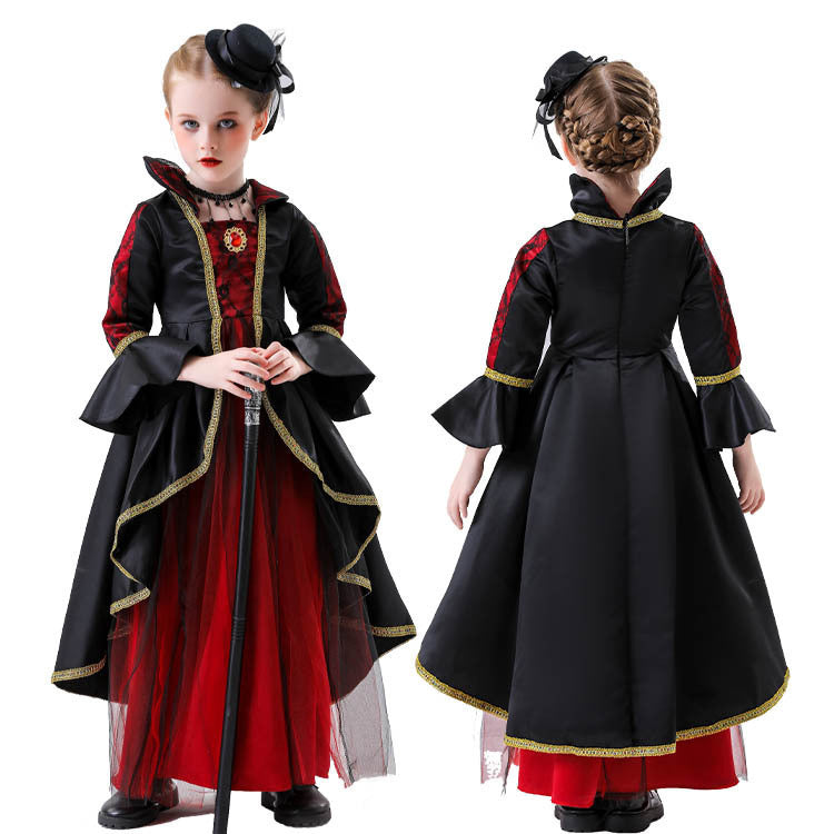 Fashion Style Vampire/Demon/Witch/Princess Theme Sleeveless  Halloween Costume  Dress  Children's Costume