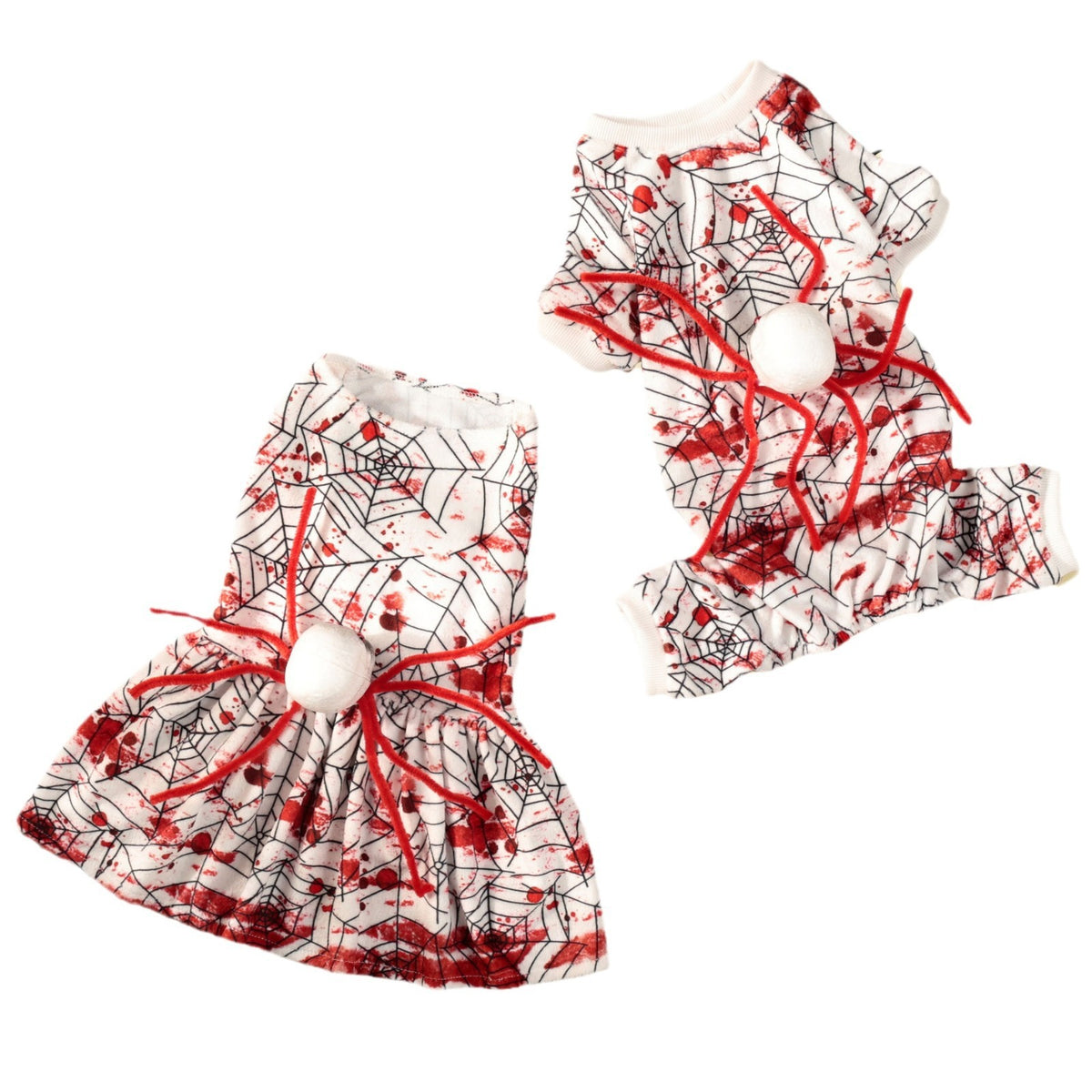 Halloween Pet Dog Dress, Bloody Spider Design for Small Dogs