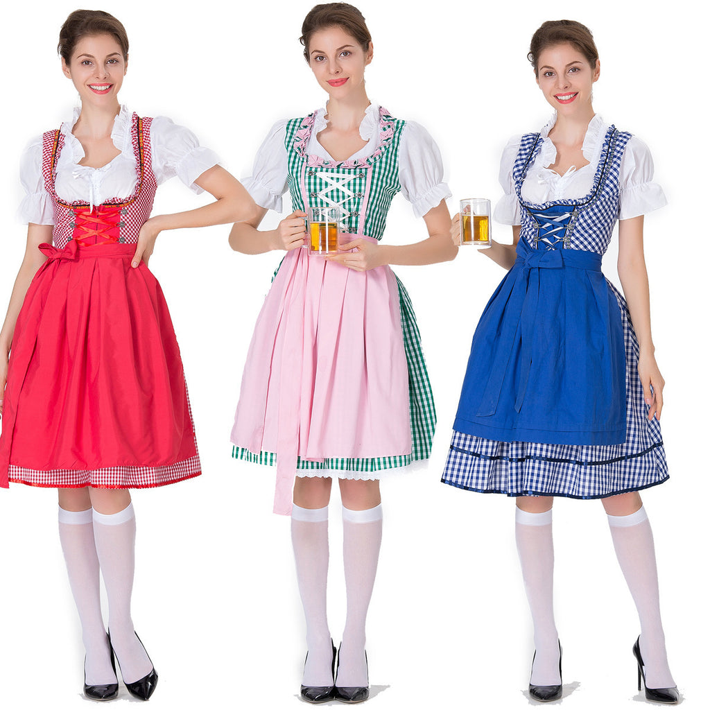 Women's Halloween Beer Girl Maid Costume – Oktoberfest Shapewear Stage Performance Dress
