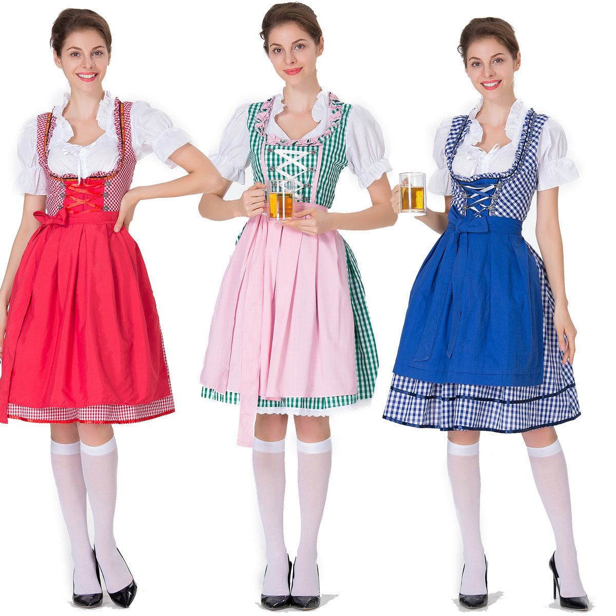 Women's Halloween Beer Girl Maid Costume – Oktoberfest Shapewear Stage Performance Dress