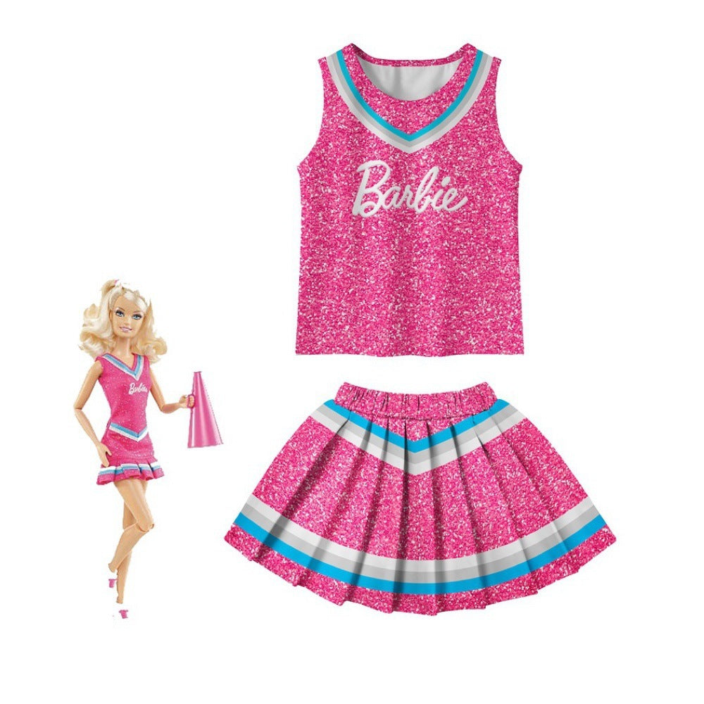 Halloween Costume Dress Set Barbie Princess Two-Piece Set Girls Clothing