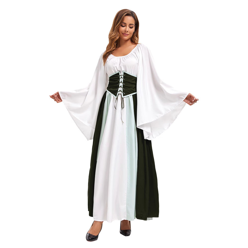 Adult Halloween Medieval Renaissance Court Princess Cosplay Dress – Vintage Long Stage Costume