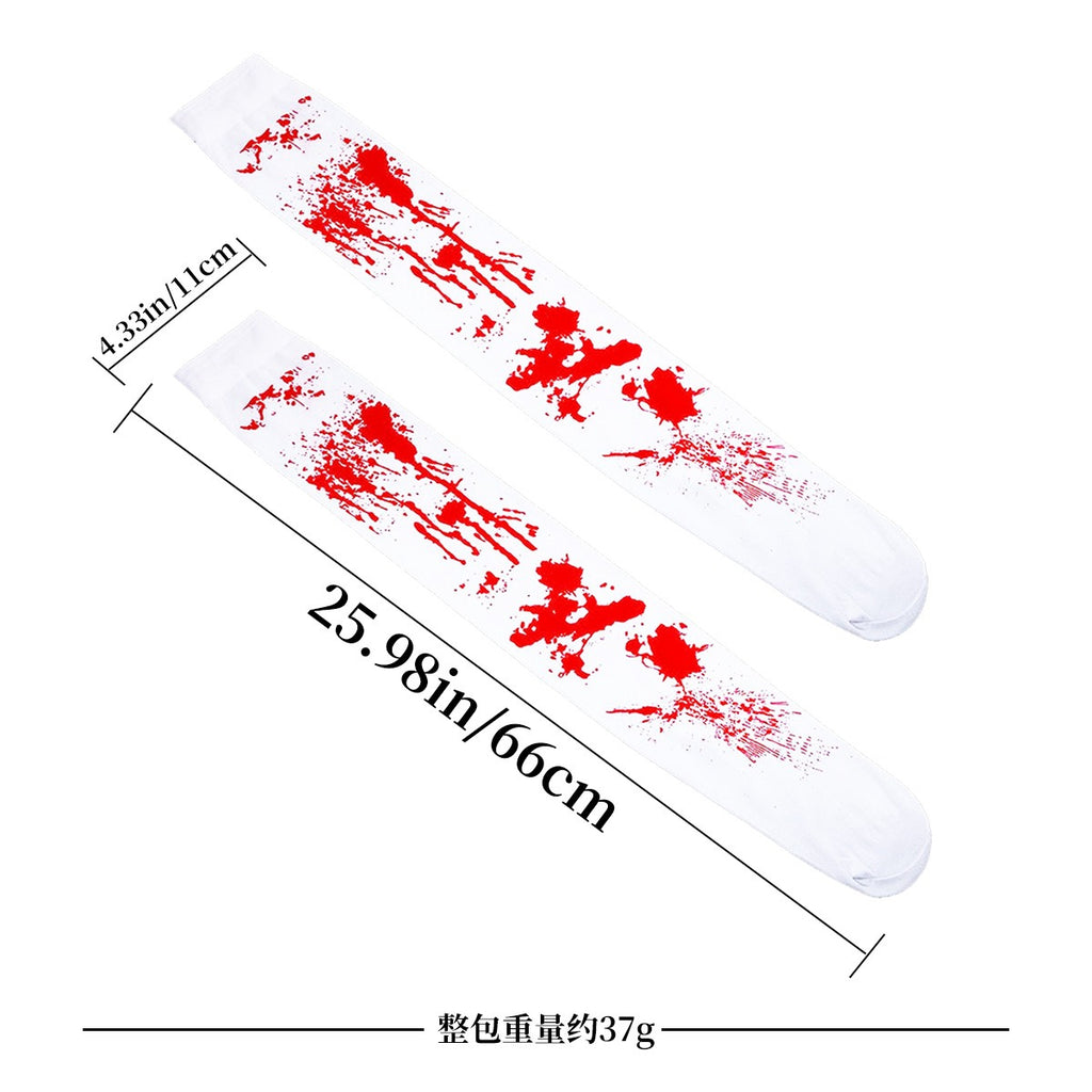 Halloween Horror Blood Prop Set – Handprint Gloves Socks Apron Masquerade Costume Accessories