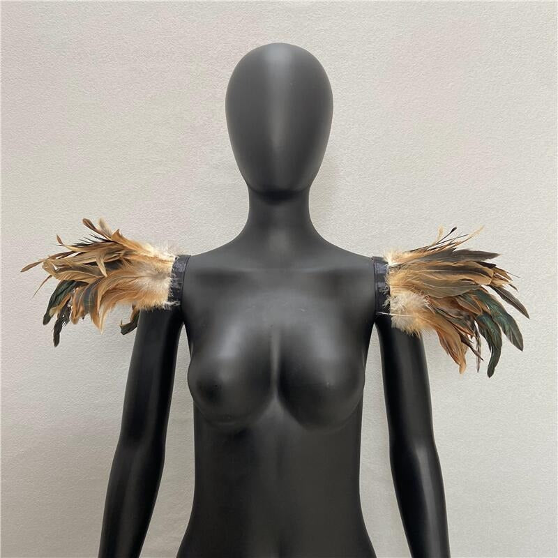 Halloween Feather Shawl Performance Prom Shawl Party Gothic Style Character Clothing Accessories