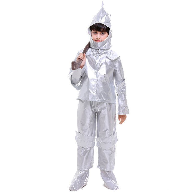 Cosplay Halloween Tin Man Costume for Kids, The Wizard of Oz Iron Man Outfit, Children's Costume for Boys