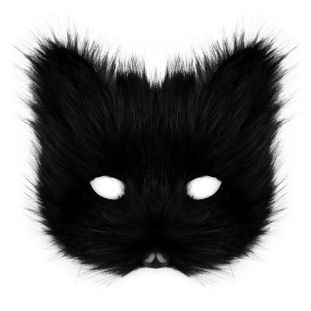 Halloween Fox Cosplay Accessory Set – Simulation Mask Gloves and Plush Fox Tail Props