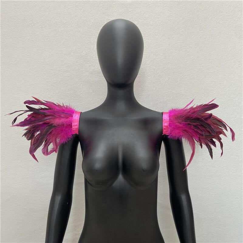 Halloween Feather Shawl Performance Prom Shawl Party Gothic Style Character Clothing Accessories