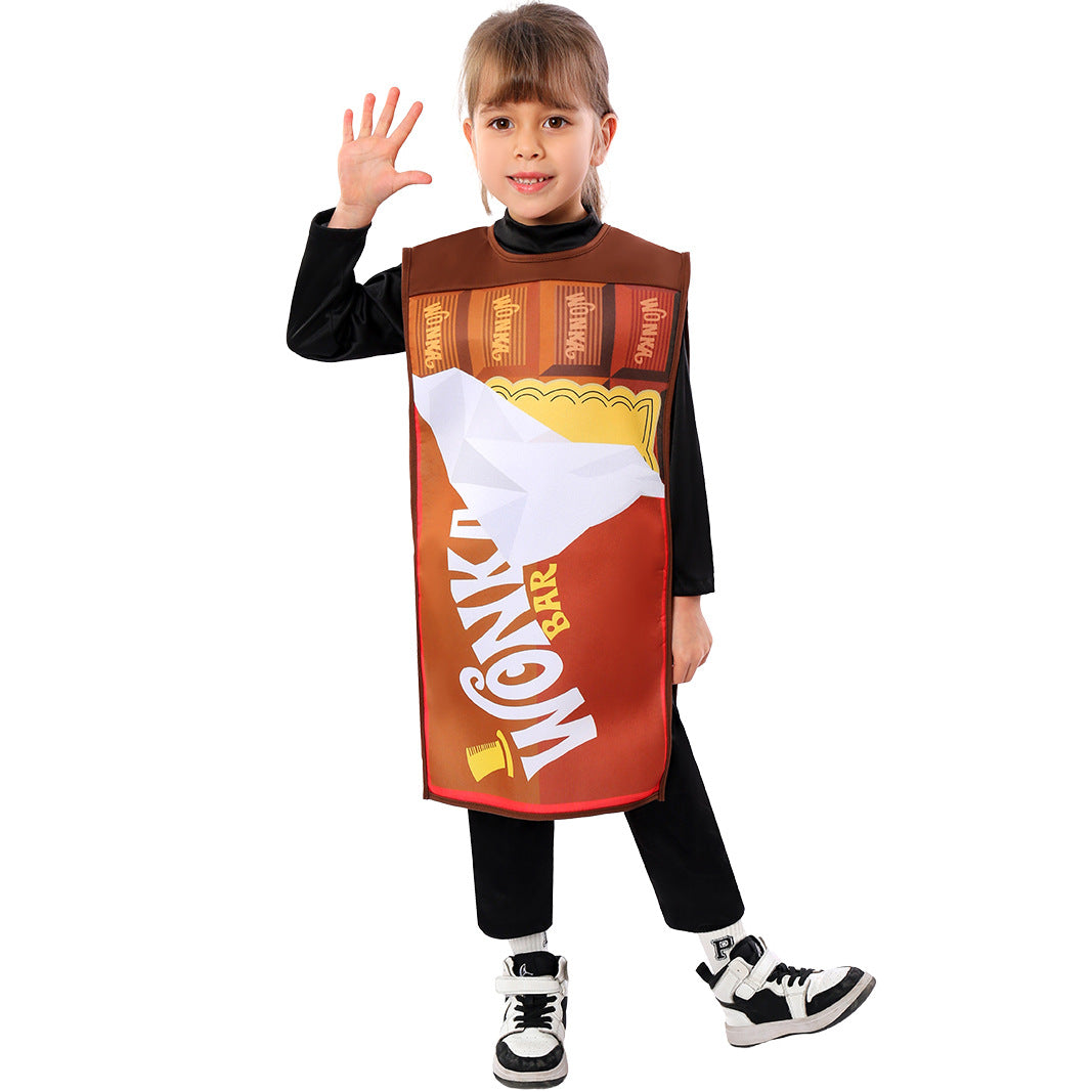 Charlie Chocolate Factory Cosplay Costume for Kids, School Stage Performance Outfit