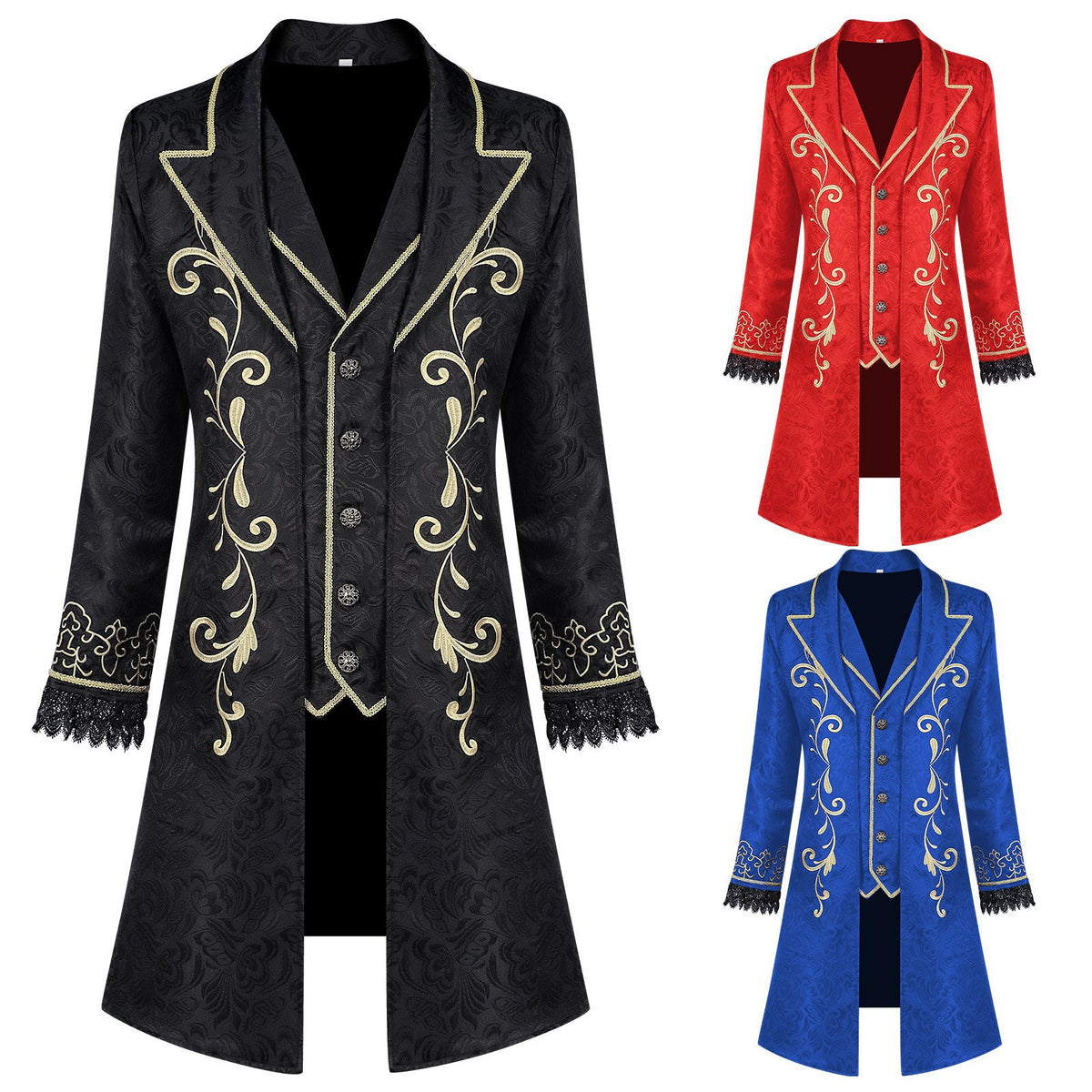 Halloween Mid-century Retro Costume Royal Prince Formal Wear Performance Set Cosplay Outfit