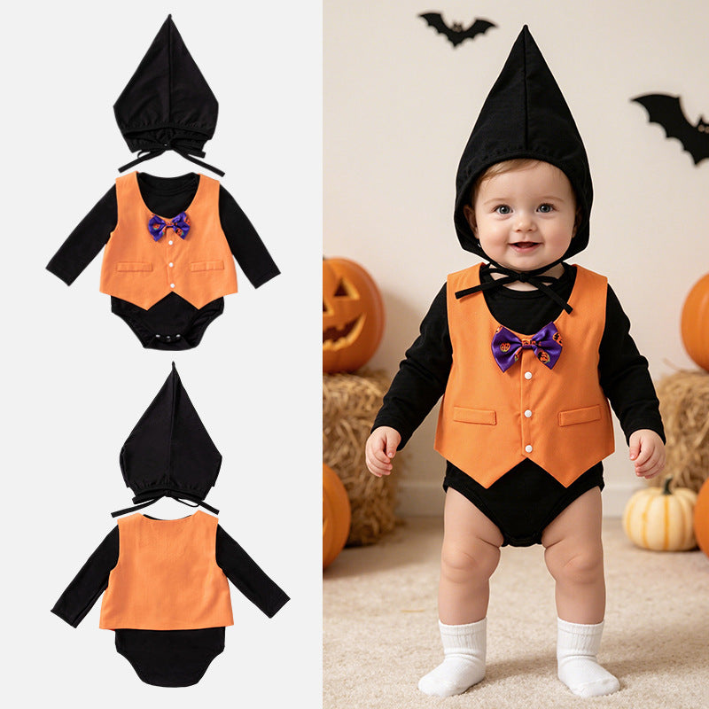 Special Supply Baby Boy Halloween Party Costume Gentleman Suit Festival Atmosphere Hat Bow Tie Set
