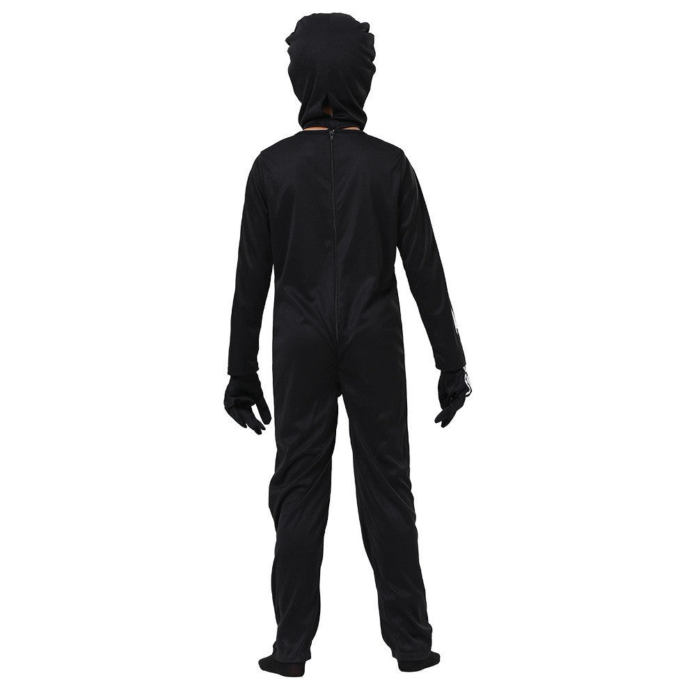 Children's New High-End Glow-in-the-Dark Horror Skull Skeleton Costume for Halloween Party Cosplay Clothing