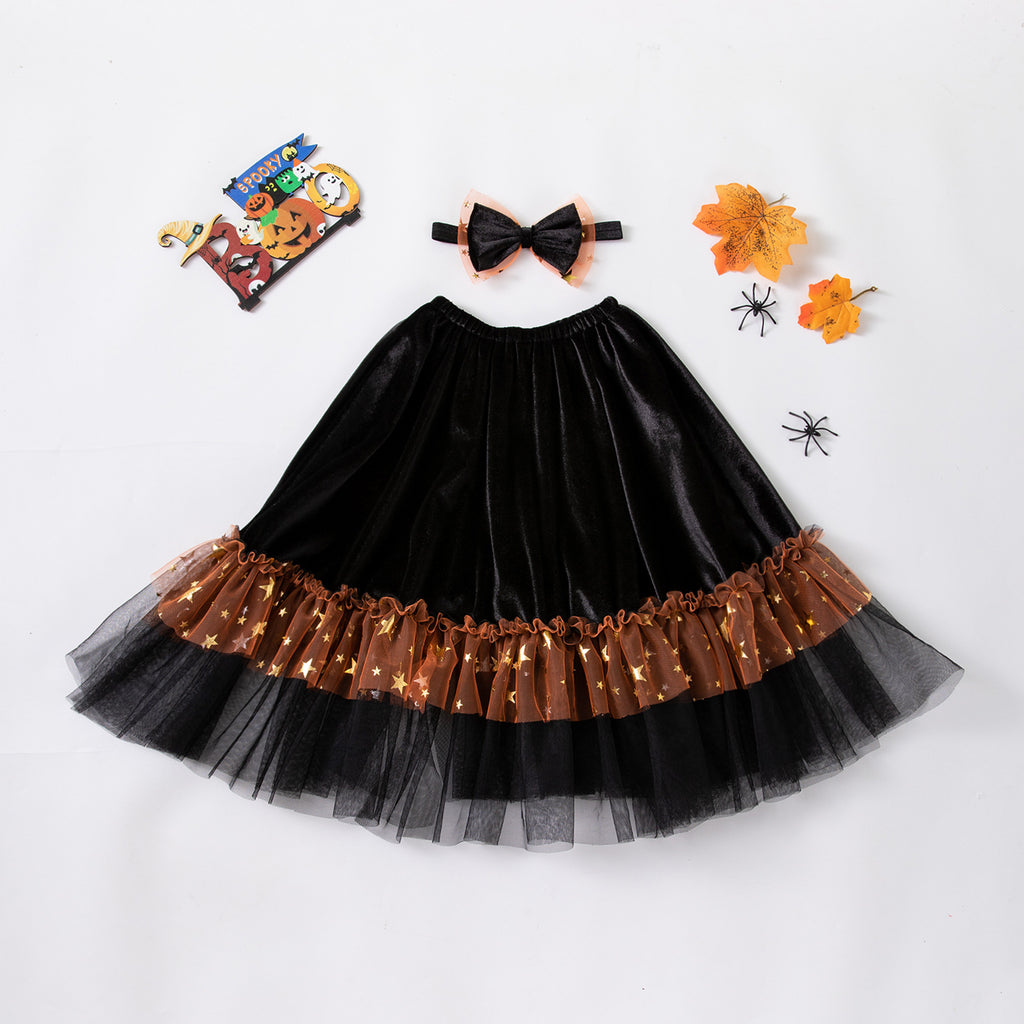 Festival Costume Set for Girls - Cape with Headband, Party Wear for Halloween and Special Occasions