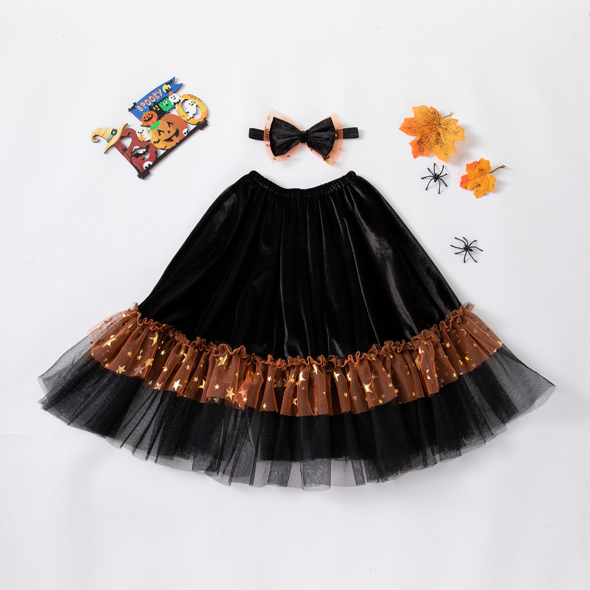 Festival Costume Set for Girls - Cape with Headband, Party Wear for Halloween and Special Occasions