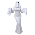 Halloween Fashion Ghost Girl Cosplay Dress Cute Ghost Costume for WomenAnime Style Long Sleeve Dress with Lace Details