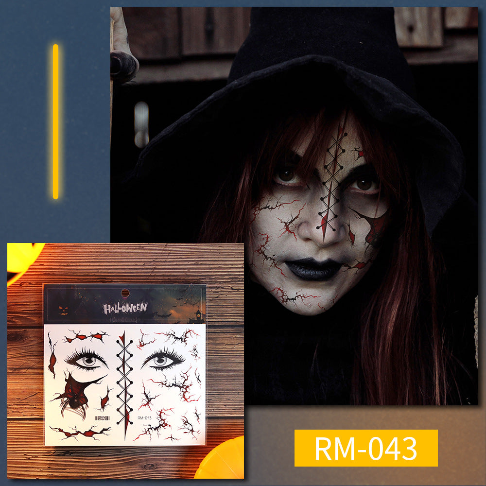 Halloween Scar Tattoo Stickers – Simulated Fake Wound Waterproof Face Horror Makeup Props