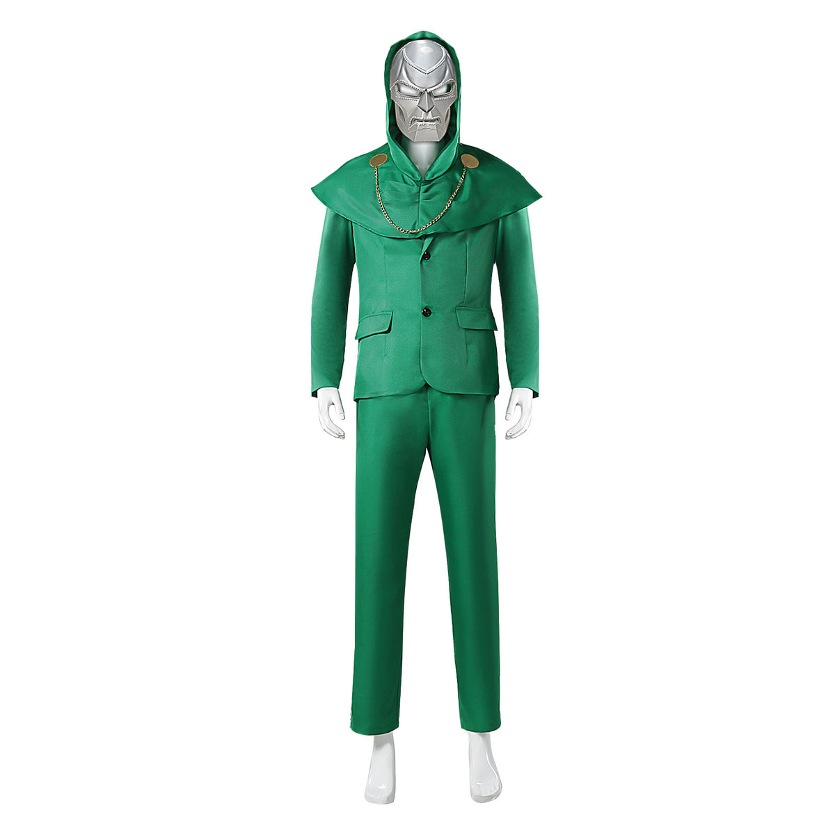 Avengers 5 Doctor Doom Green Hooded Cape Cosplay Marvel Movie Halloween Costume