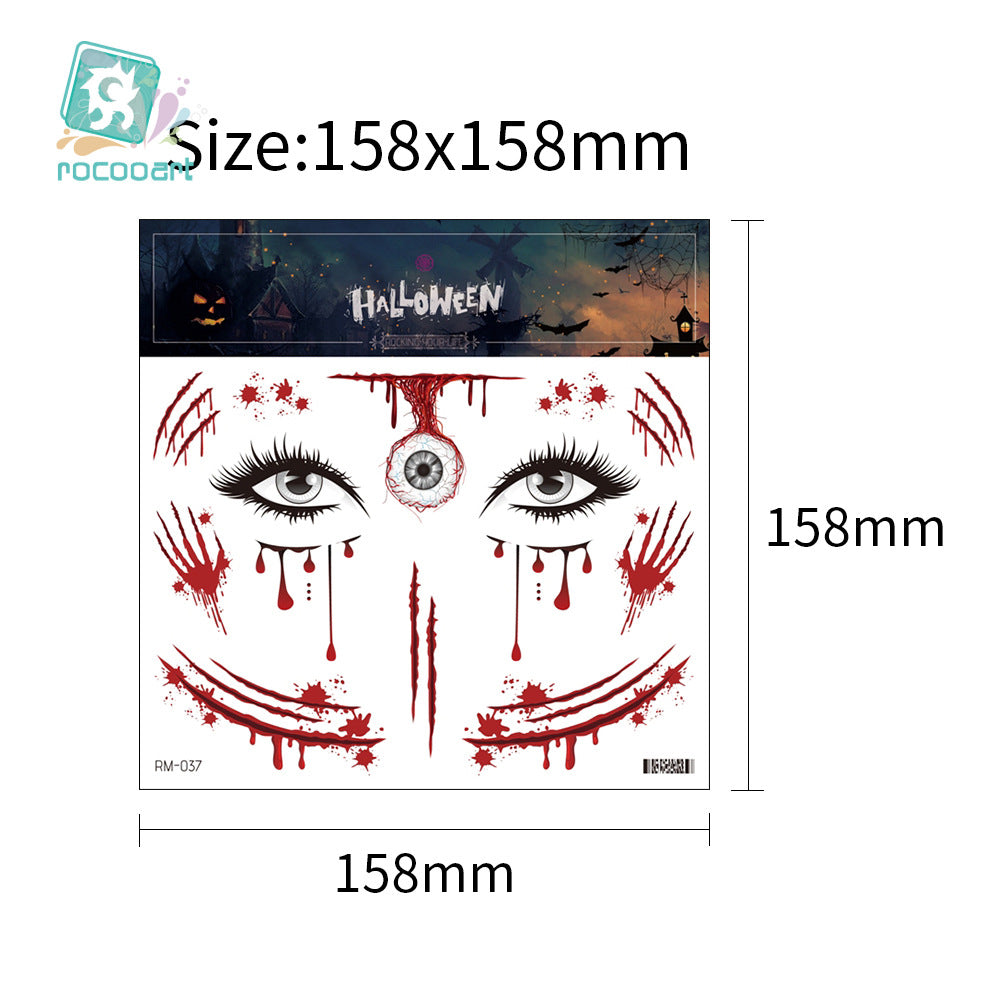 Halloween Scar Tattoo Stickers – Simulated Fake Wound Waterproof Face Horror Makeup Props