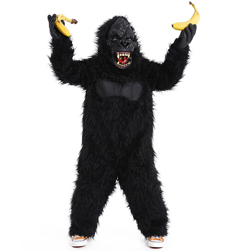 Kids Halloween King Kong Gorilla Plush Costume – Monster Animal Parent-Child Party Outfit