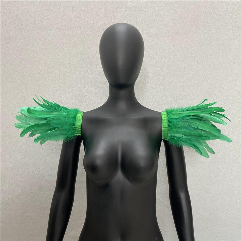 Halloween Feather Shawl Performance Prom Shawl Party Gothic Style Character Clothing Accessories