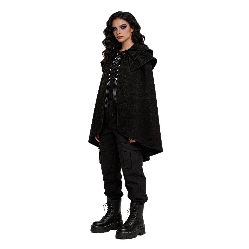 Gothic Tied Cloak, Halloween Vampire Wizard Knight Cosplay Costume Cape
