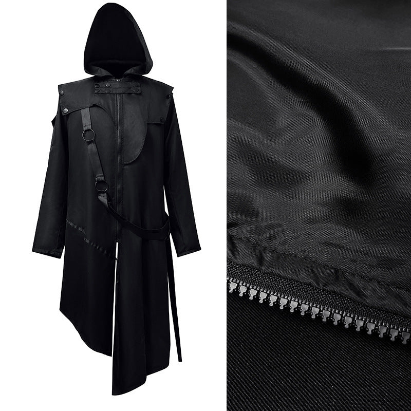 Punk Rock Gothic Medieval Halloween Hacker Cosplay Coat for Men