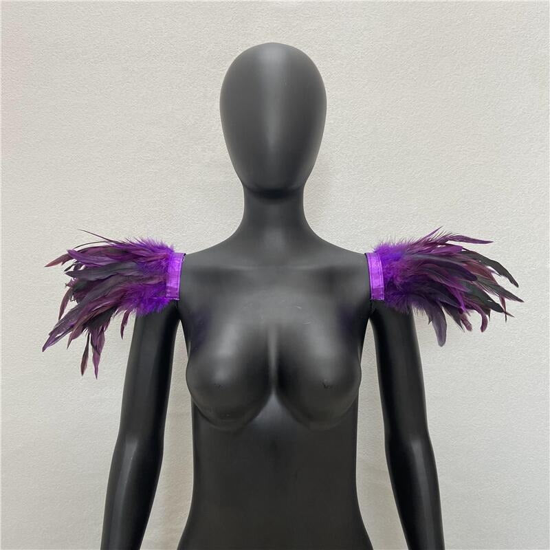 Halloween Feather Shawl Performance Prom Shawl Party Gothic Style Character Clothing Accessories