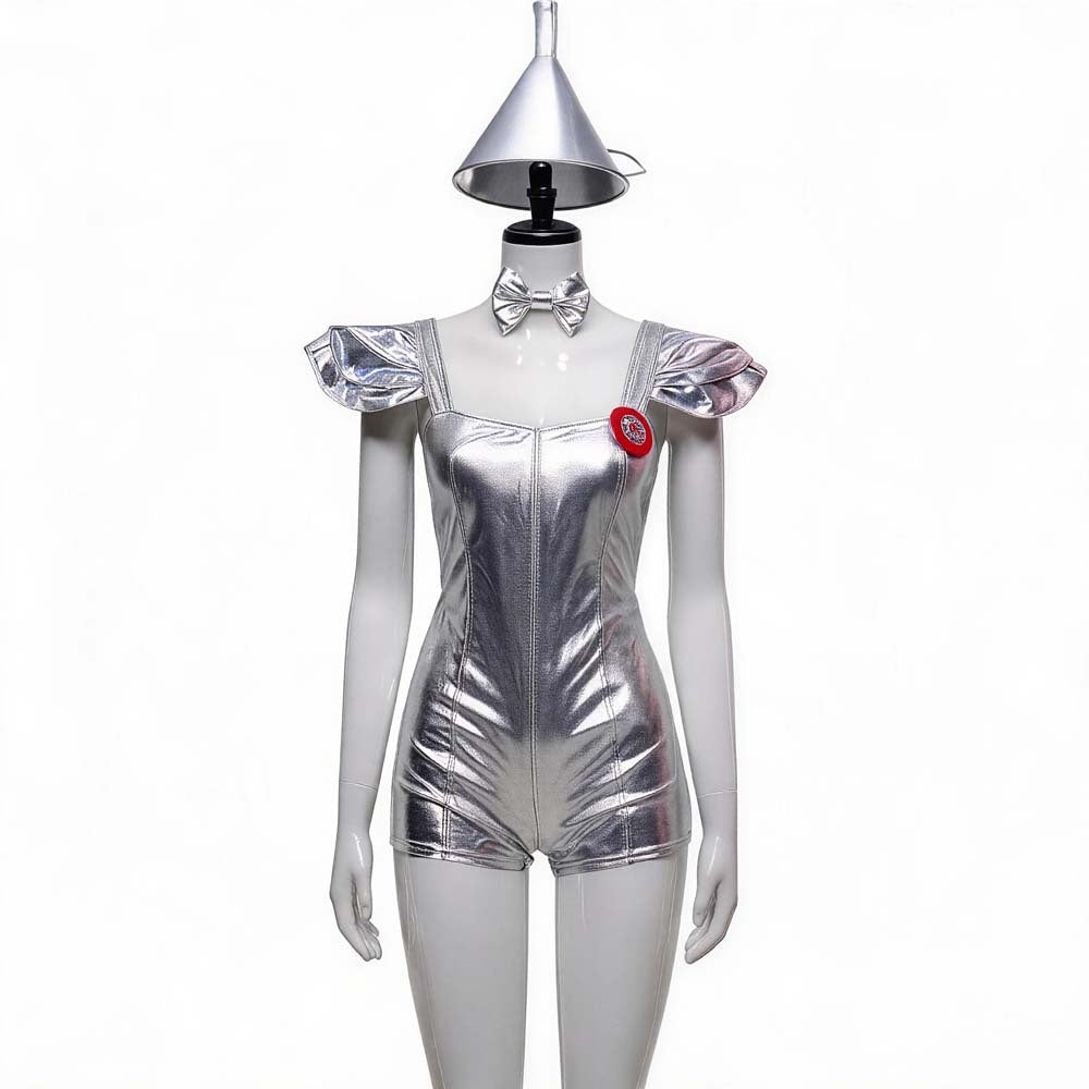 Green Wizard Tin Man Cosplay Costume Halloween Armor Leather Jacket Stage Performance Cosplay Outfit