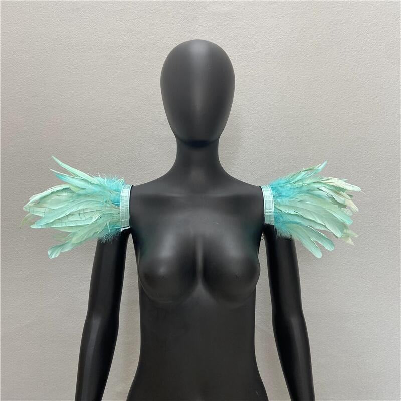 Halloween Feather Shawl Performance Prom Shawl Party Gothic Style Character Clothing Accessories