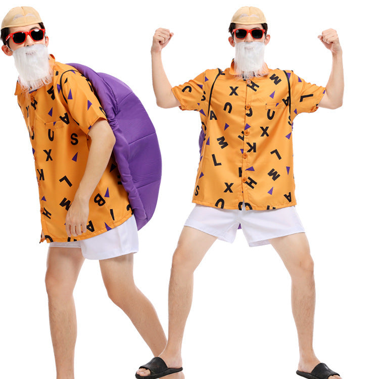 Halloween Dragon Ball Men's Turtle Hermit Cosplay Costume Male Character Turtle Man Outfit