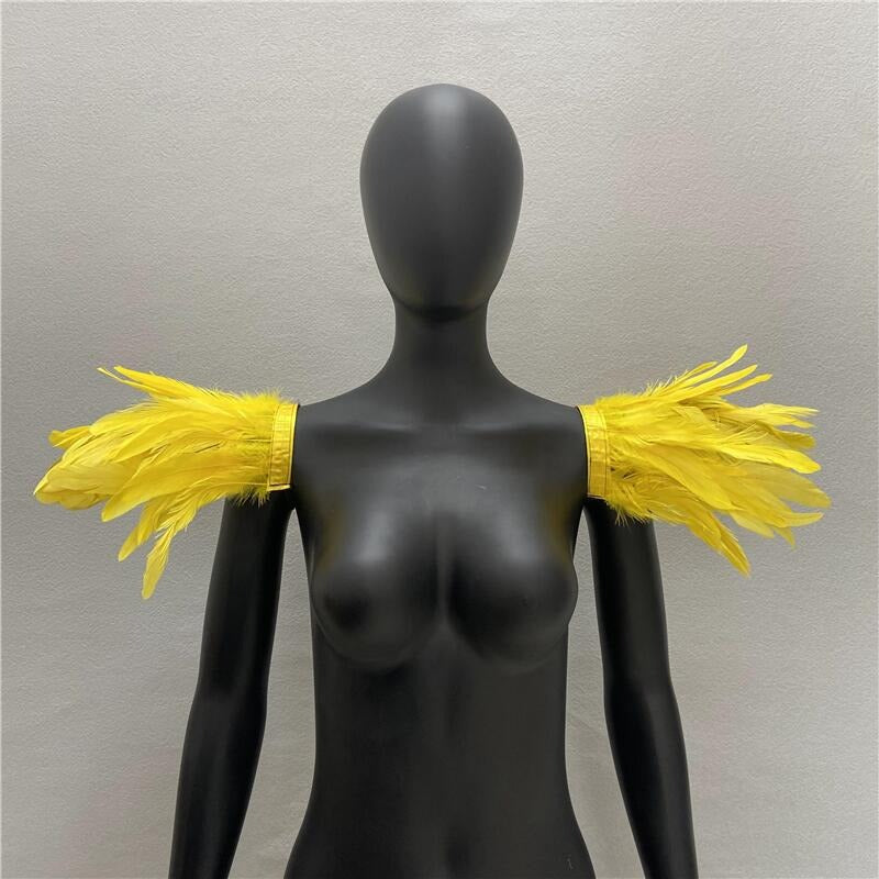 Halloween Feather Shawl Performance Prom Shawl Party Gothic Style Character Clothing Accessories