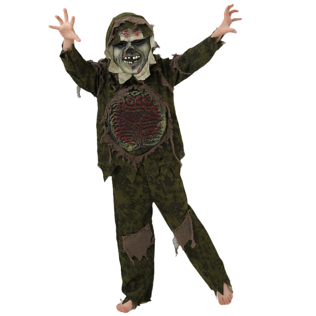 Halloween Costume Kids Cosplay Boy Swamp Monster Outfit Scary Mask Intestine Costume