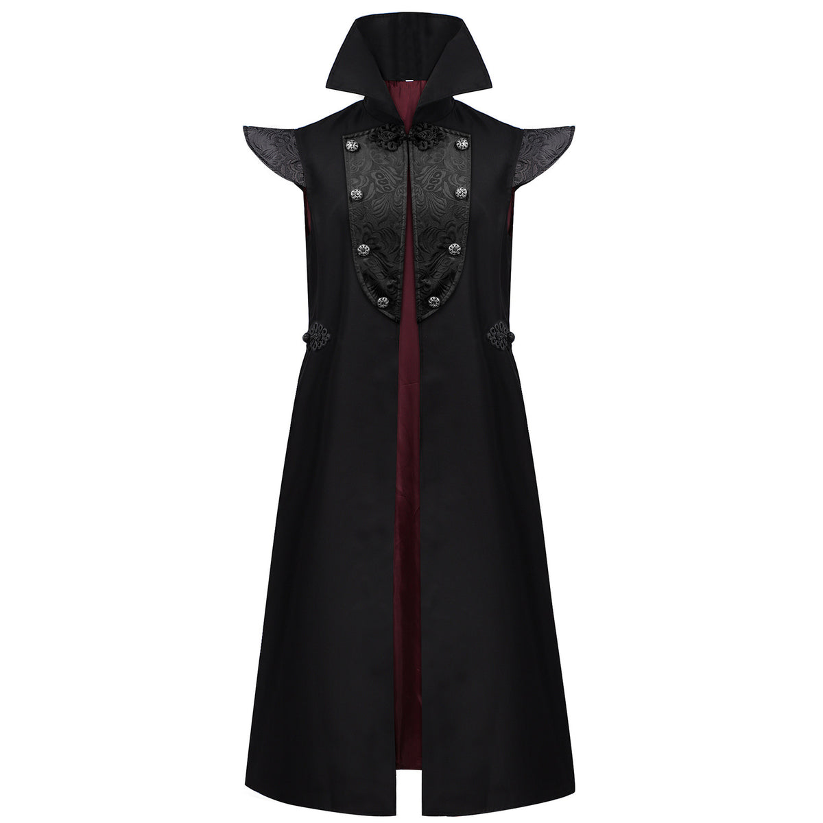Halloween Vintage Royal Style High Neck Long Vest Jacket Dark Noble Earl Stage Cosplay Medieval Performance