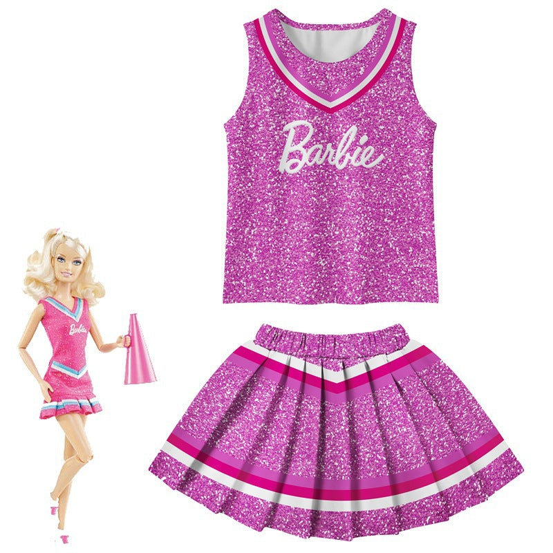 Halloween Costume Dress Set Barbie Princess Two-Piece Set Girls Clothing