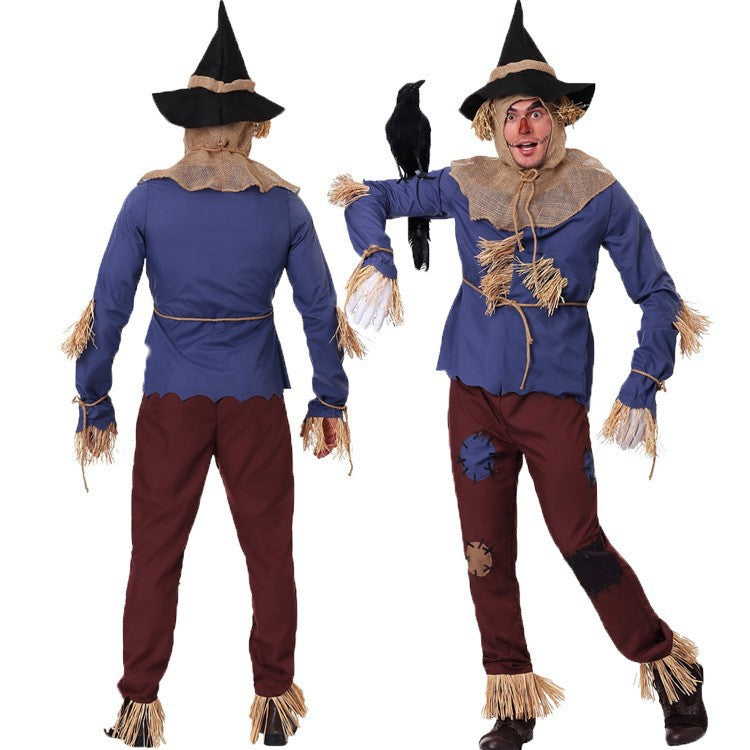 Halloween Costume Wizard of Oz Scarecrow Cosplay Children Adult Parent-Child Drama Performance Outfit