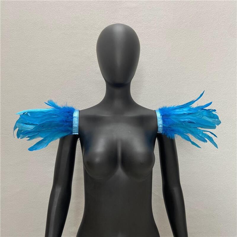 Halloween Feather Shawl Performance Prom Shawl Party Gothic Style Character Clothing Accessories