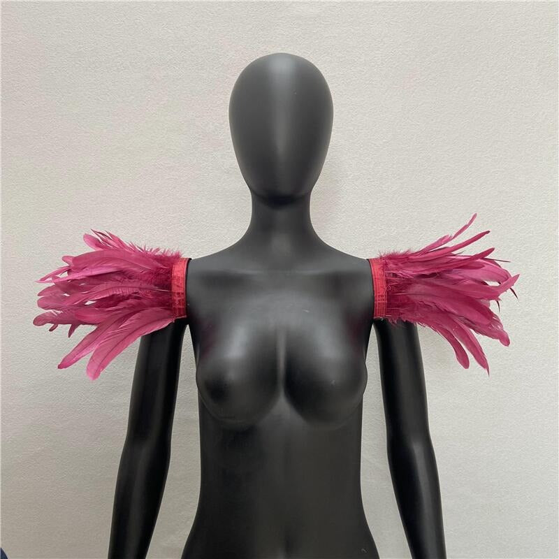 Halloween Feather Shawl Performance Prom Shawl Party Gothic Style Character Clothing Accessories