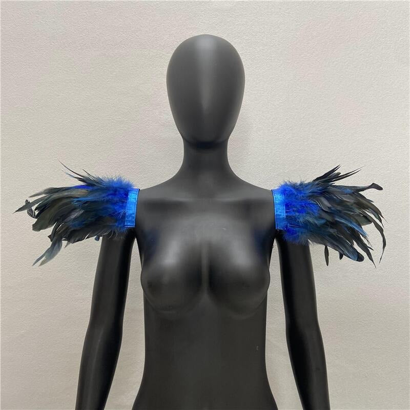 Halloween Feather Shawl Performance Prom Shawl Party Gothic Style Character Clothing Accessories