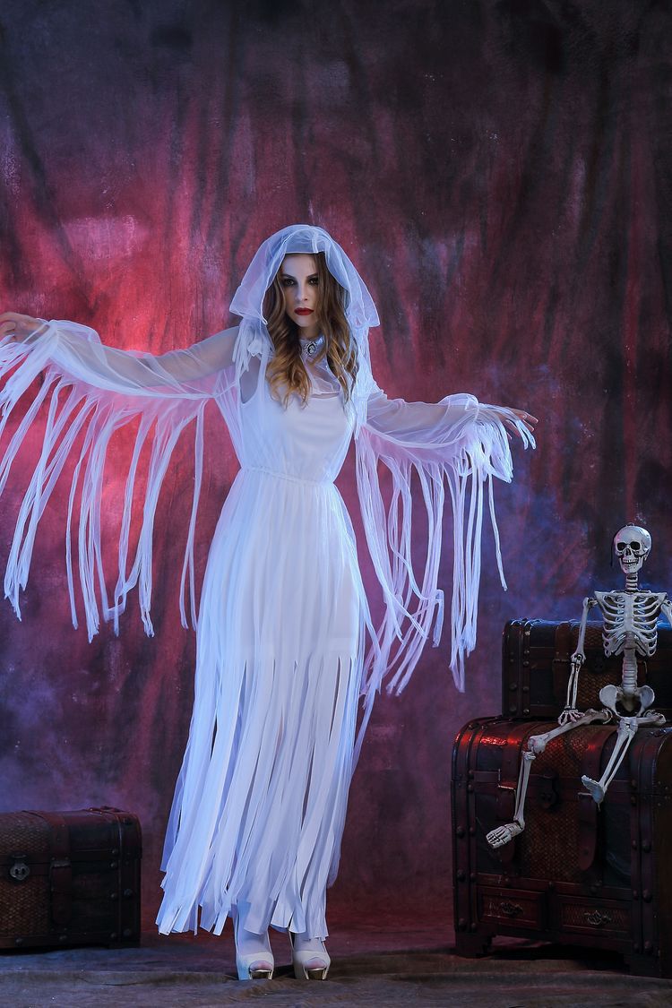 Halloween Costume Bloody Horror Bride Blood-Stained Corpse Zombie Cosplay Sadako Dress