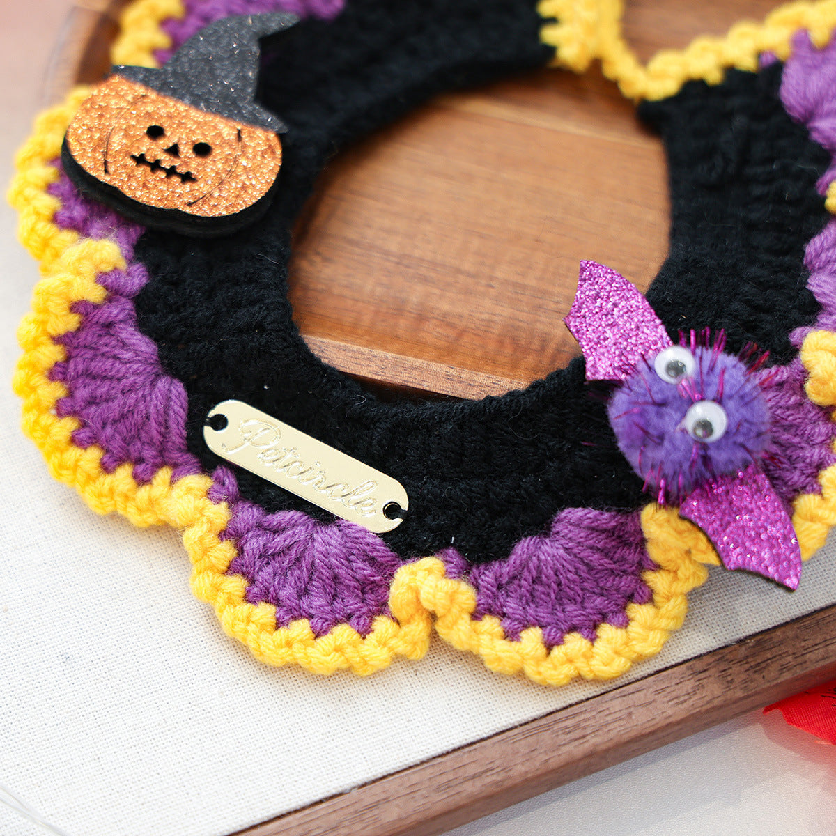 Pet Cat Dog Halloween Cartoon Knit Scarf, Cat Bib & Pet Accessories
